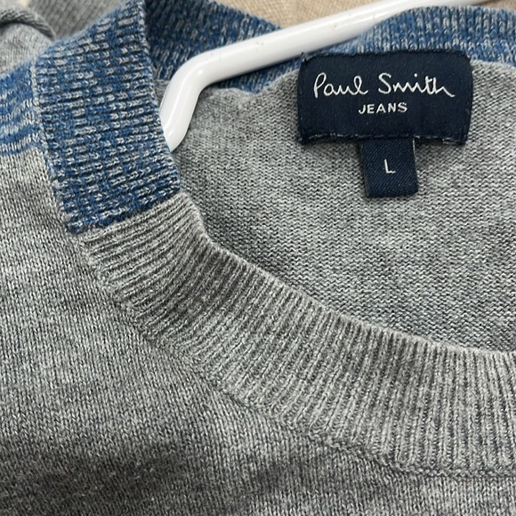 Paul Smith Jeans Cotton Crewneck in Heathered Grey Blue Details size Large - Picture 14 of 14